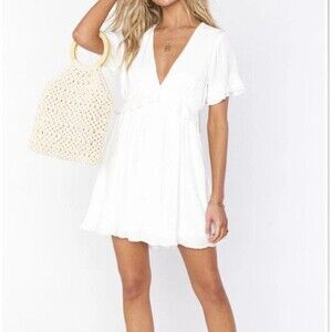 Show Me Your Mumu Womens Virginia Dress Size XL White Babydoll Cottage Beachy